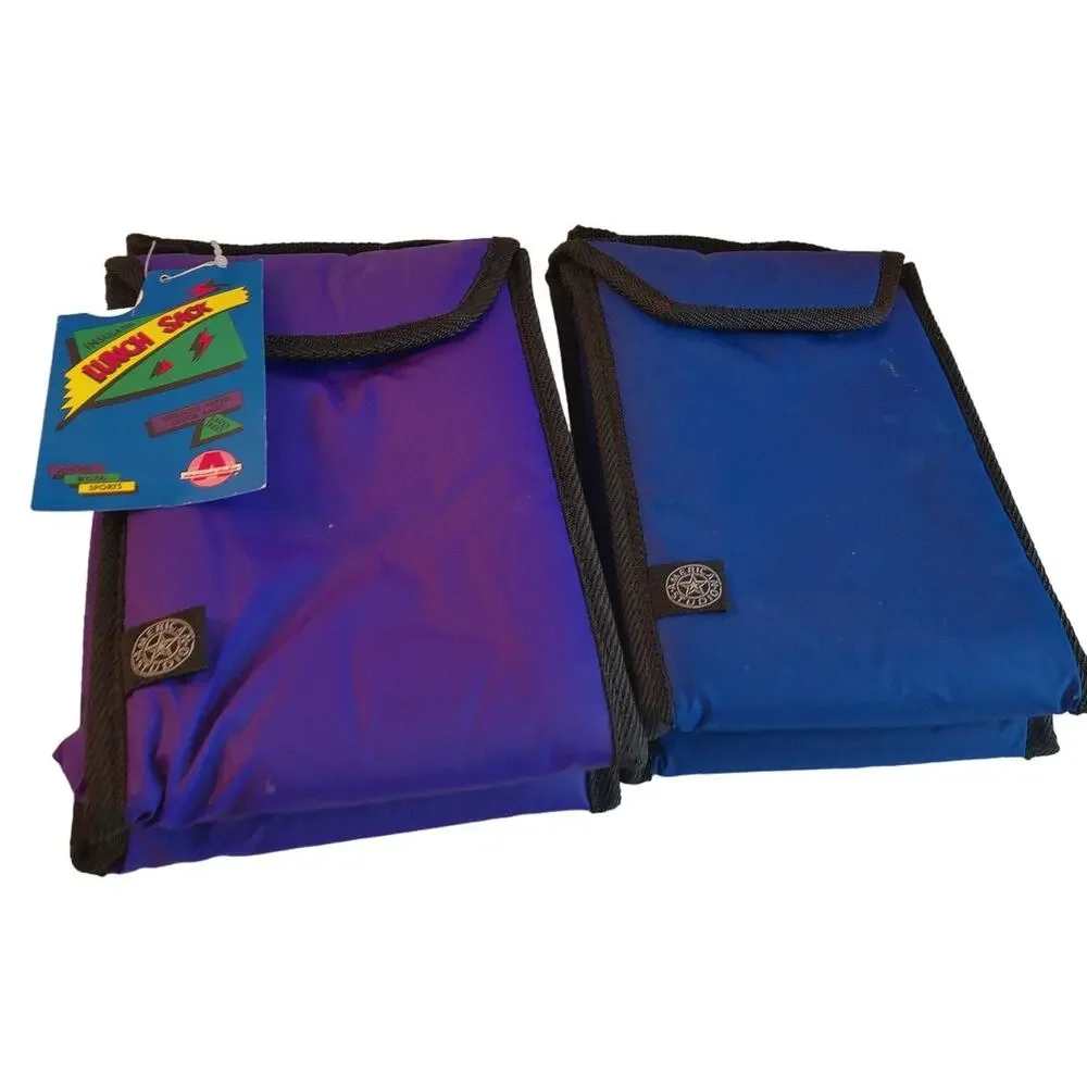 Vintage American Studio Insulated Lunch Food Snack Sack Set of 2 New